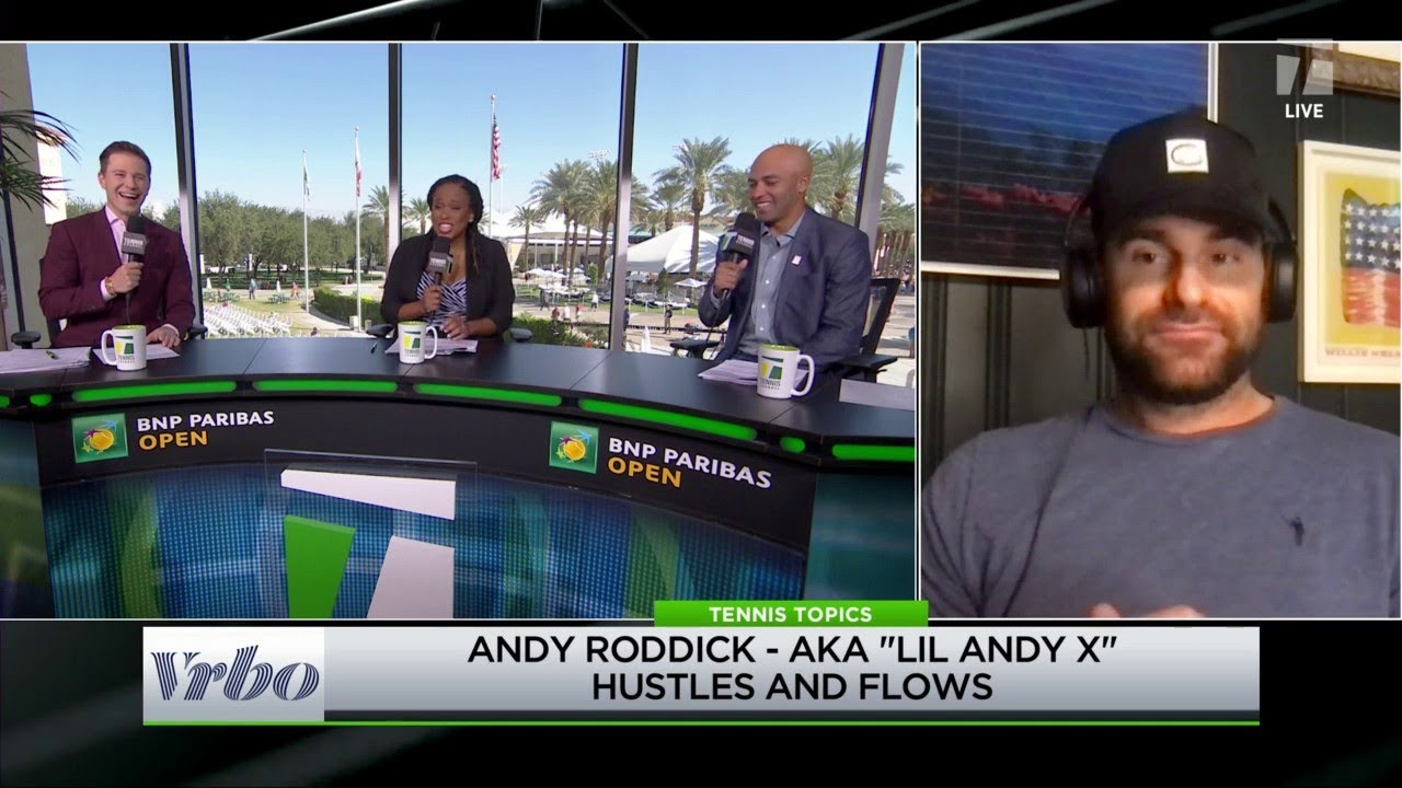 Tennis Channel Live Andy Roddick hustles and flows