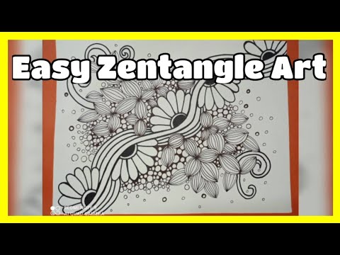 Zentangle Art design part II #step by step, For beginners - YouTube