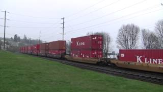 UP 5979 Leads A Stack Train @ Old Town Tacoma, WA w Canon HF11