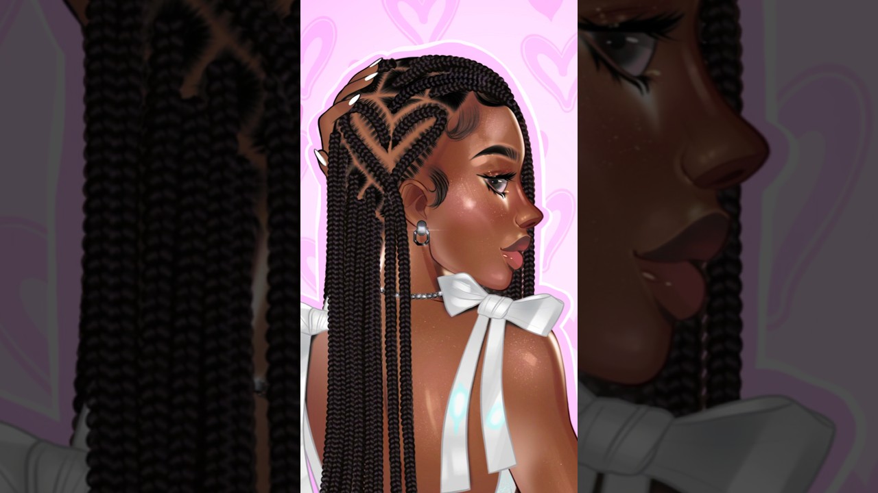 Drawing Box Braids With Design Using Procreate Brushes