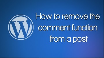 Remove Comment Feature from a WordPress Post