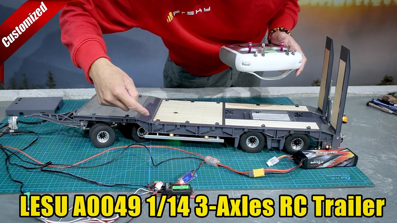 Новый набор для сборки металлического радиоуправляемого прицепа LESU A0049 в масштабе 1/14 с гидр...