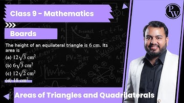 The height of an equilateral triangle is 6  cm. Its area is (a) 12 √(3) cm^2 (b) 6 √(3) cm^2 (c) ...