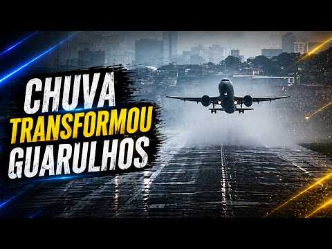 Pousos e decolagens sob chuva intensa registradas em Guarulhos