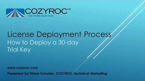 Getting a 30-day Trial License Key - COZYROC licensing Video