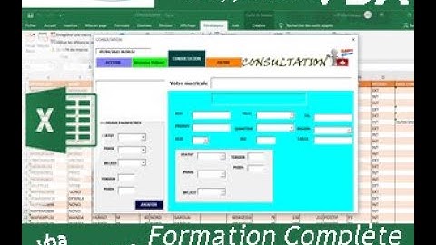 Excel VBA 2019: Créer un formulaire de saisie .Part1
