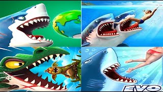 Hungry Shark World VS Double Head Shark Attack VS Hungry Dragon VS Hungry Shark Evolution 2019 FHD screenshot 3