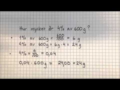 Video: Hur Man Beräknar Procent I Matematik