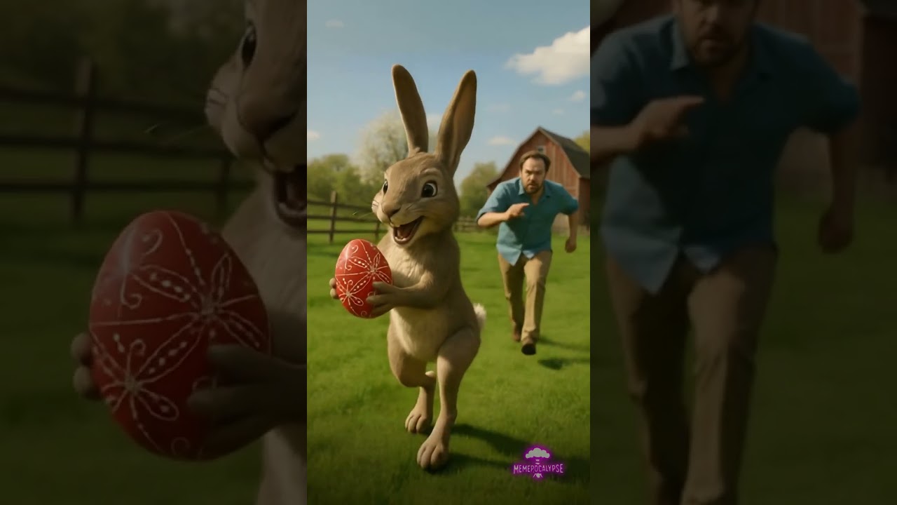 Caught on Camera: Rabbit Steals Priceless Easter Egg! easter meme 