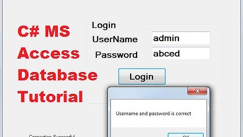 C# MS Access Database Tutorial 2 # Create Login Form with Microsoft  Access Database