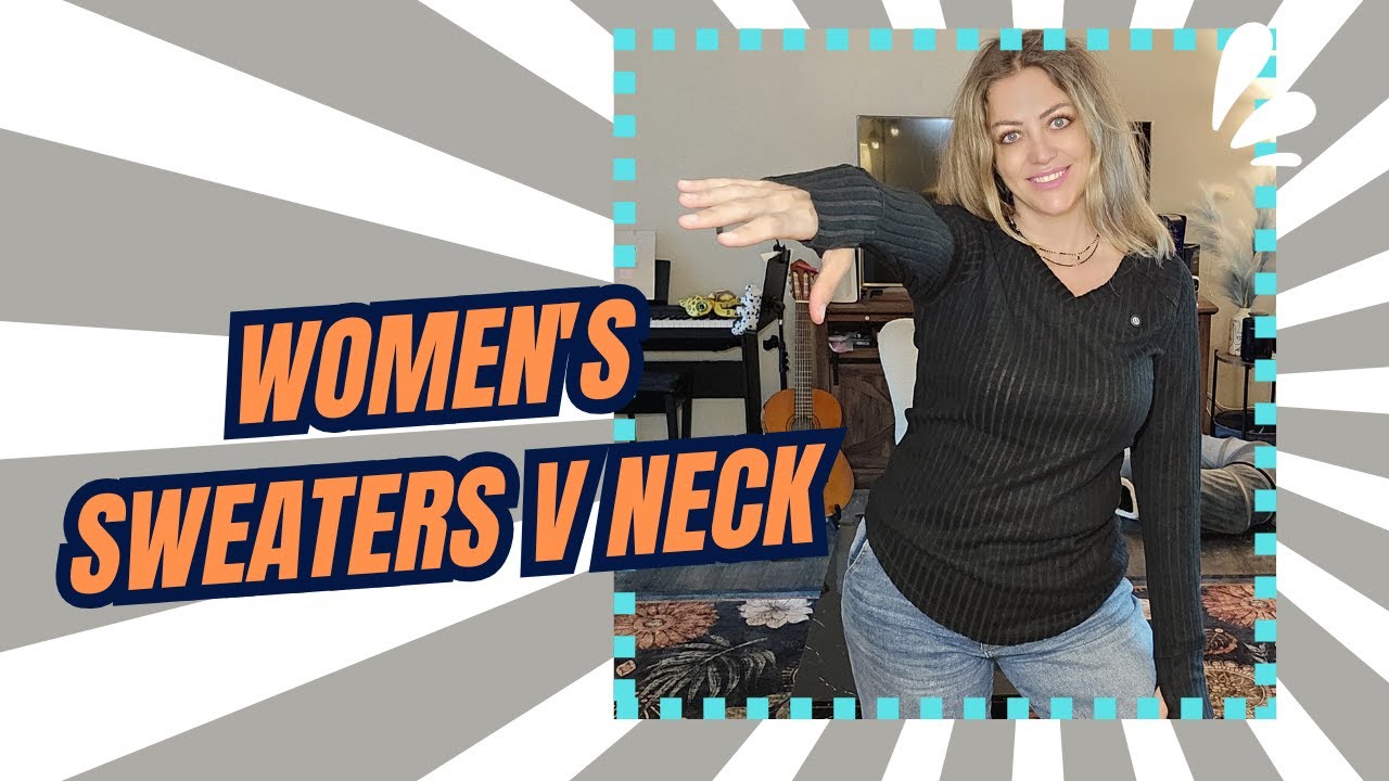 3 Pack Womens V Neck Sweaters Casual Long Sleeve Tunic