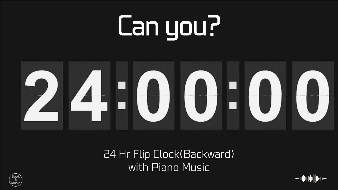 24-часовые часы с переворачивающимися цифрами | Фортепиано | 24:00:00 → 00:00:00 | Без рекламы
