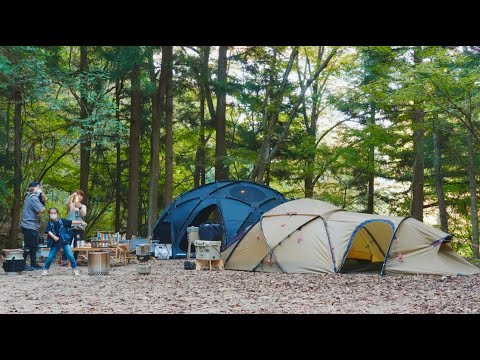 【ファミリーキャンプ】大型ドームテントで子供と犬も楽しむスタイル🏕おすすめレイアウトお洒落キャンプ道具🔥