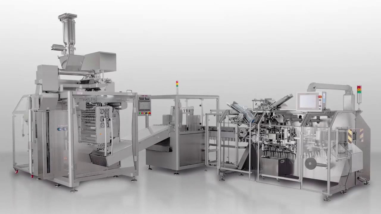 Pharmasachet packaging line for powder product - C3 6 auger filler