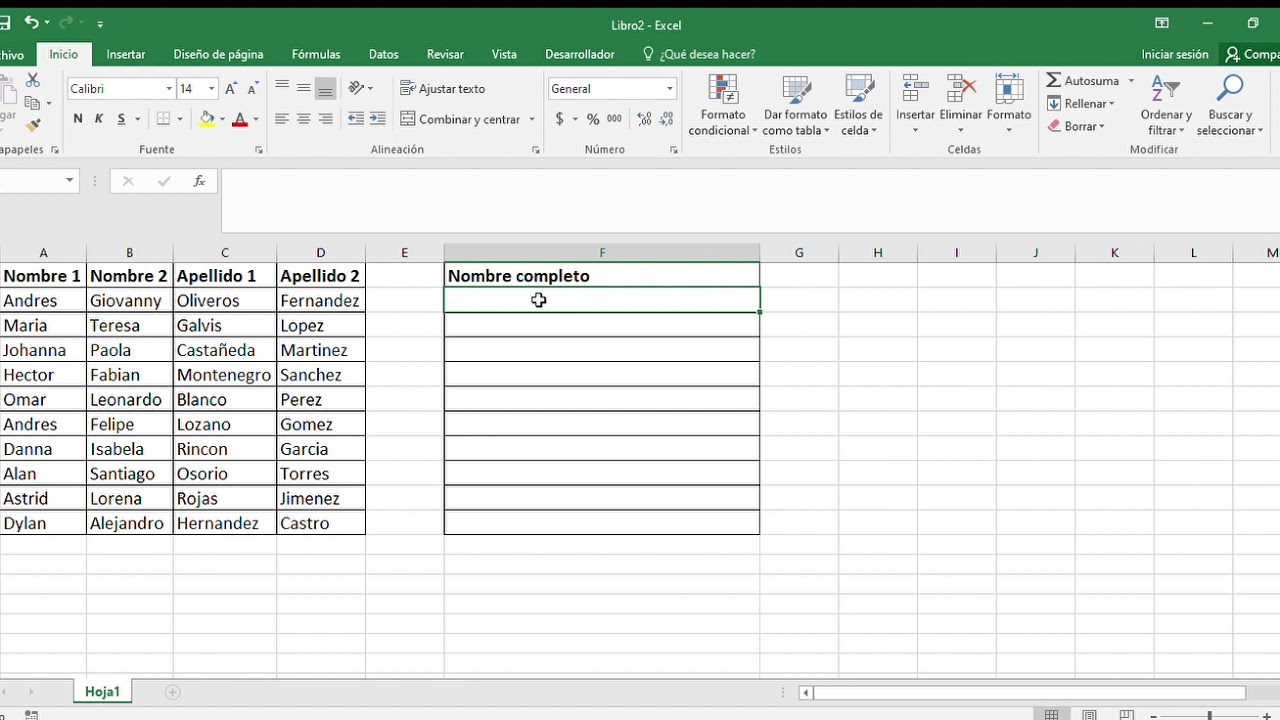 Función Concatenar en Excel - YouTube