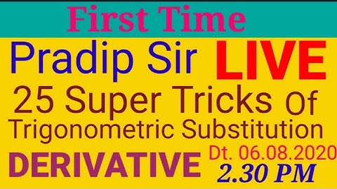 Derivative by  Proper Trigonometric Substitution/12th Math cbse n chse