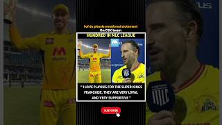 faf du plessis emotional statement on CSK team 🤩🤗#fafduplessis #cskteam #statement #shorts
