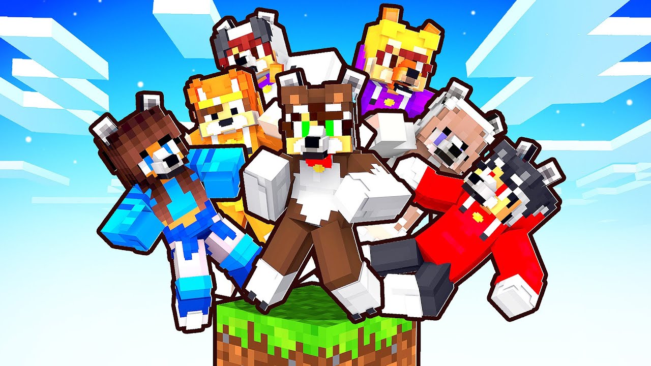 10 amigos em um bloco de CACHORROS no Minecraft…