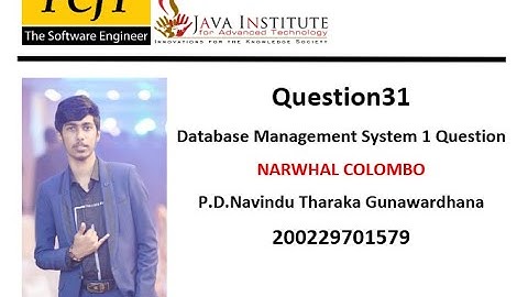 Data Base Task 31|MySQL Workbench Software or HeidiSQL|1st Year| Java Institute| Navindu Tharaka