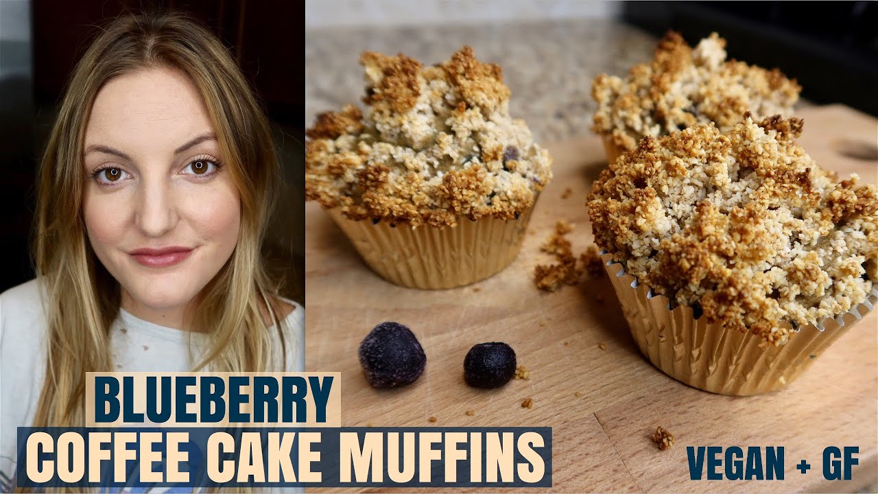 THE EASIEST WAY to make some yummy BLUEBERRY COFFEE CAKE MUFFINS [vegan