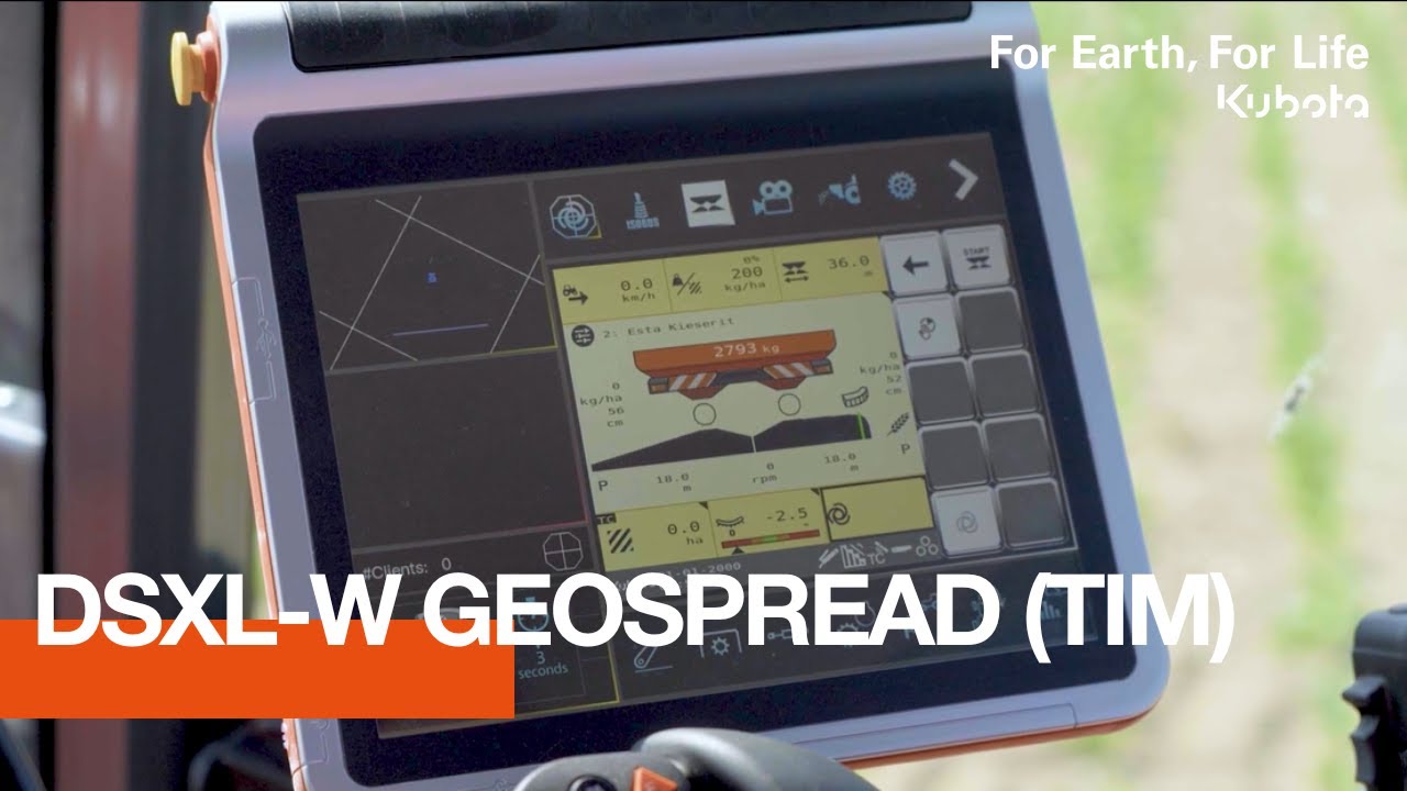 Rozsiewacz dyskowy Kubota DSX-W GEOSPREAD Tractor Implement Management (TIM) l Jak to zrobić (PL)