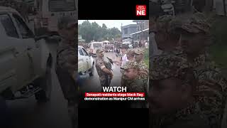 Senapati residents stage black flag demonstration as Manipur CM arrives
