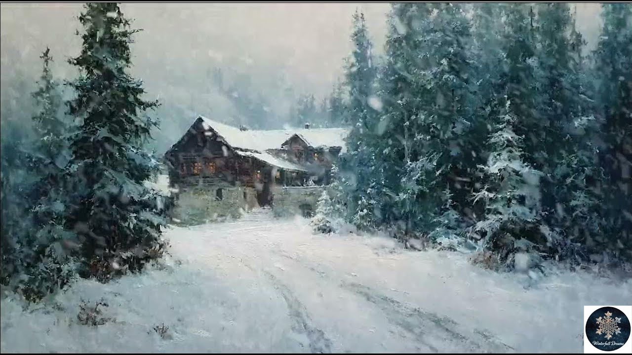 Cozy Winter Night – Calming Snowfall and Wind