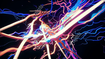 Abstract CGI motion graphics with multicolored lines