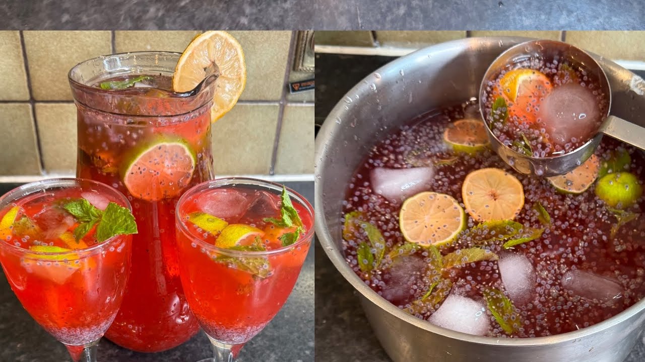 RoohAfza Lemon Drink: Rose Mojito :Rooh Afza Summer Drink: Rooh Afza Sharbat: Mojito Mocktail Recipe