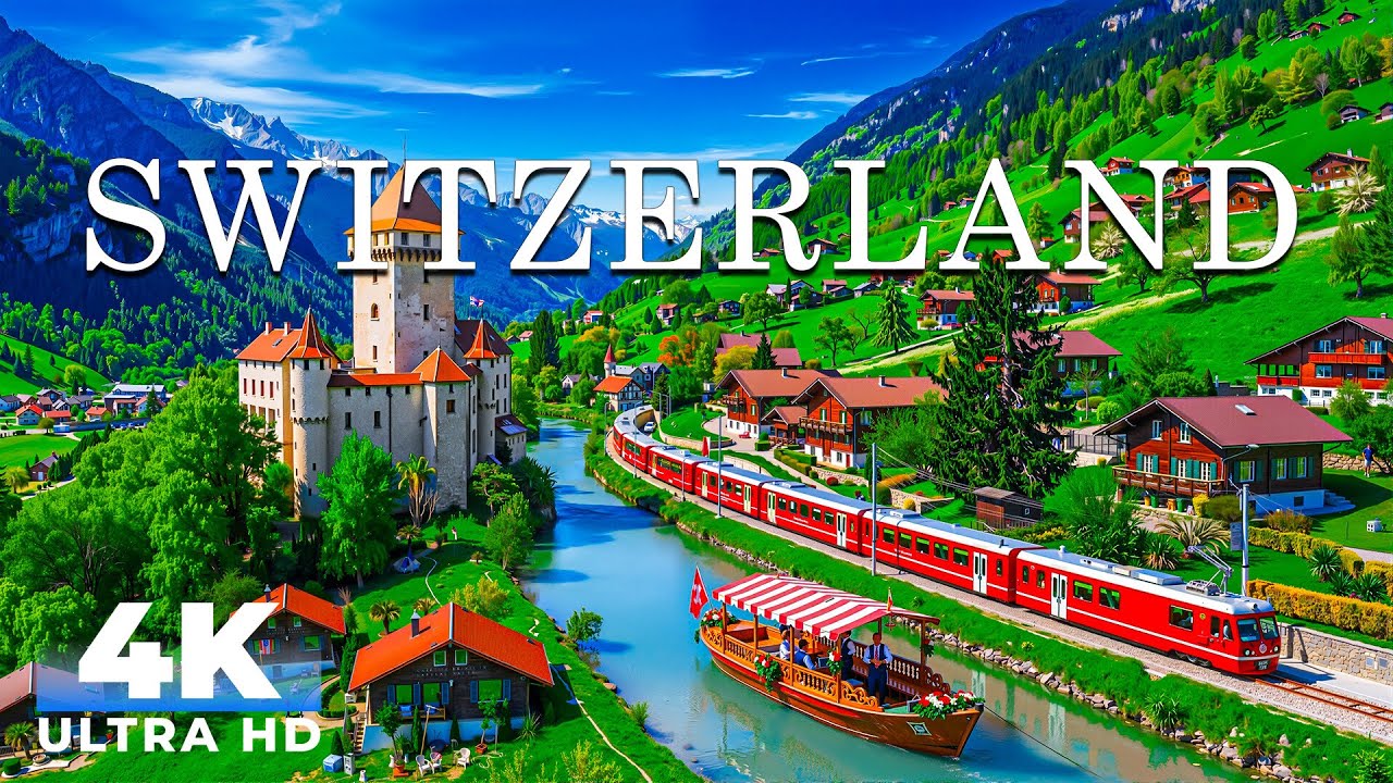 Switzerland in 4K | Majestic Alps, Crystal clear Lakes & Peaceful Swiss Ambience