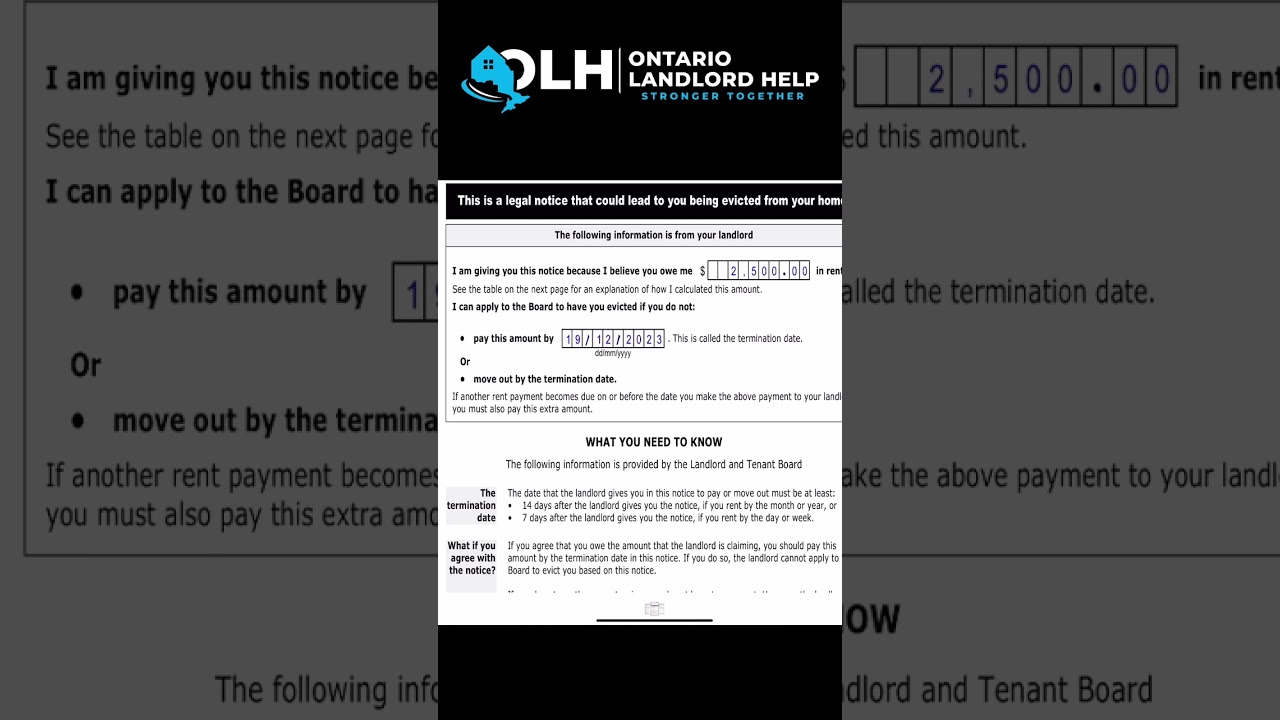 DIY N4 Form Non Payment of Rent DEMONSTRATION & GUIDE