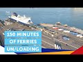 150 minutes of loading and unloading ferries  slow films  po ferries