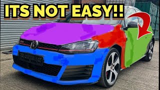 WRAPPING MY VW GOLF GTI.. BEGINNER MODE PT.1