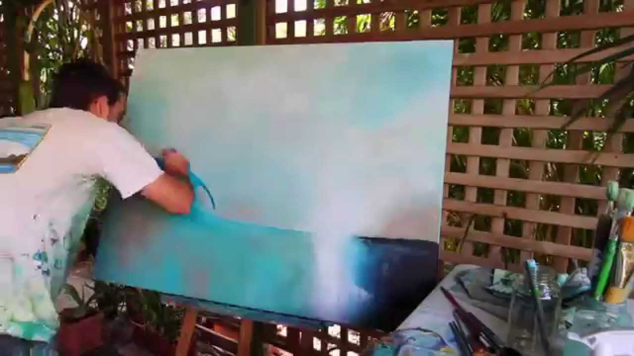 Contemporary Surf Art Painting Timelapse - Deep Blue Dream