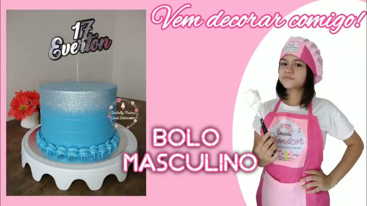 Masculino azul e branco  Cake decorating tips, Hand painted