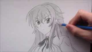 Drawing Rias Gremory From Highschool Dxd Time Lapse