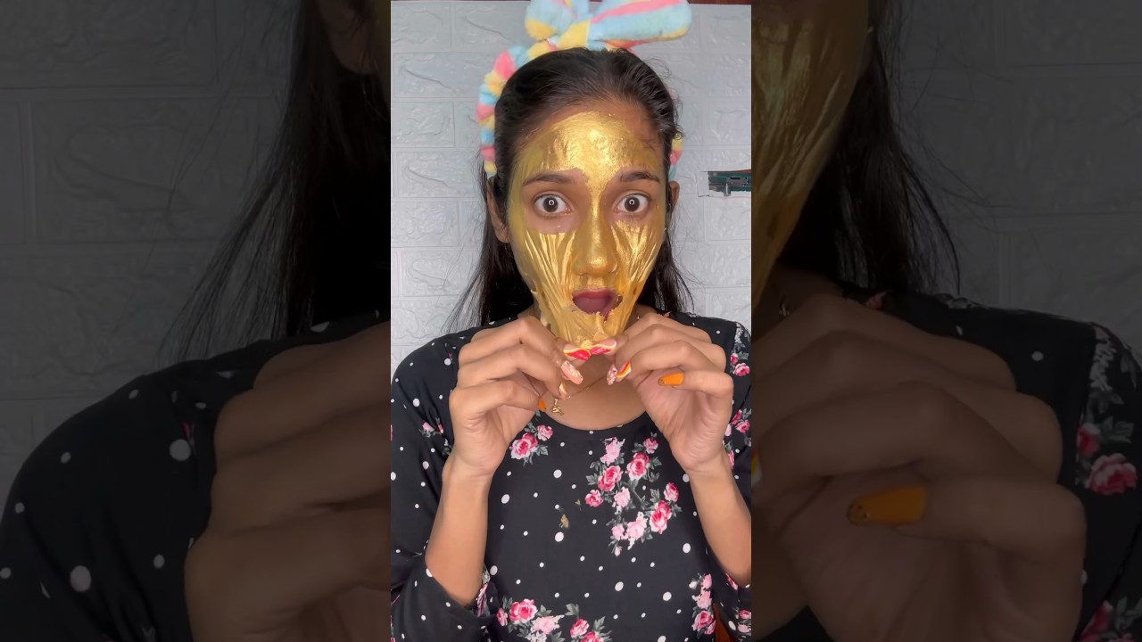 parlour মত glow এখন বাড়িতেই🤩Glod Peel off Mask🎭 honest review 🤯 #shorts