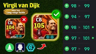 Virgil van Dijk 105 BEST TRAINING with Booster, Max Level, Player Progression eFootball 2025