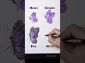 Beginner vs artist butterfly drawing challenge 🦋 #drawing #tutorial #shorts