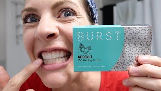  BURST Teeth Whitening Strip Kit - Sensitive Teeth Friendly - 10  Treatments with No-Slip Grip - White Strips Whiten with Visible Results in  Just 15 Minutes - Mint + Coconut Whitening Strips : Health & Household