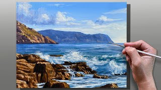 How to Paint Seascape Waves / Step-by-Step Acrylic Painting / Correa Art