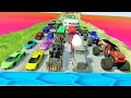 Ht gameplay crash  829  big cars vs speed bumps  monster trucks vs down of death in thorny road
