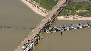 Barge hit Pelican Island Causeway, causing portion to fall, officials say