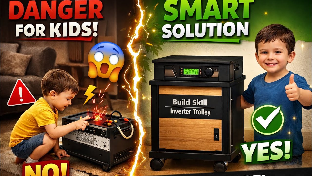 ఇన్వర్టర్ హాల్‌లో పెట్టడం పిల్లలకు ప్రమాదమా? | Smart Solution – Build Skill Inverter Trolley