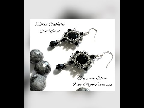 Bezel 12mm Cushion Cut Crystal - "Glitz and Glam" Date Night Earrings