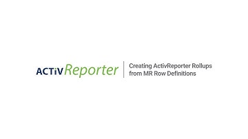 ActivReporter - Creating ActivReporter Rollups from MR Row Definitions | AccountingWare