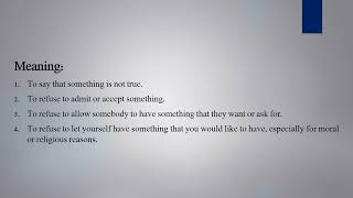 Deny Meaning and Example Sentences