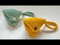 Crochet - Triangle Mini Pouch/ Triangle Mini Bag - Very Easy Pattern
