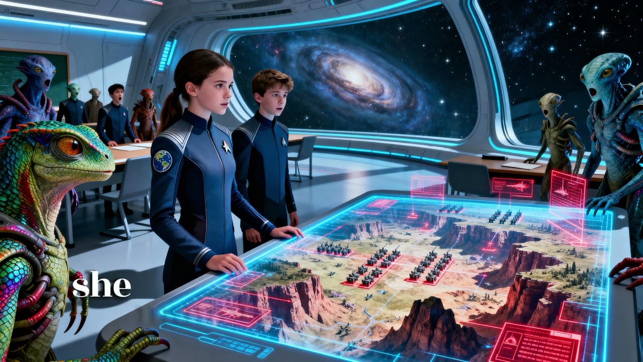 “Alien Soldiers Stormed the Classroom—One Human Girl Ended the Battle with Unthinkable Tactics”