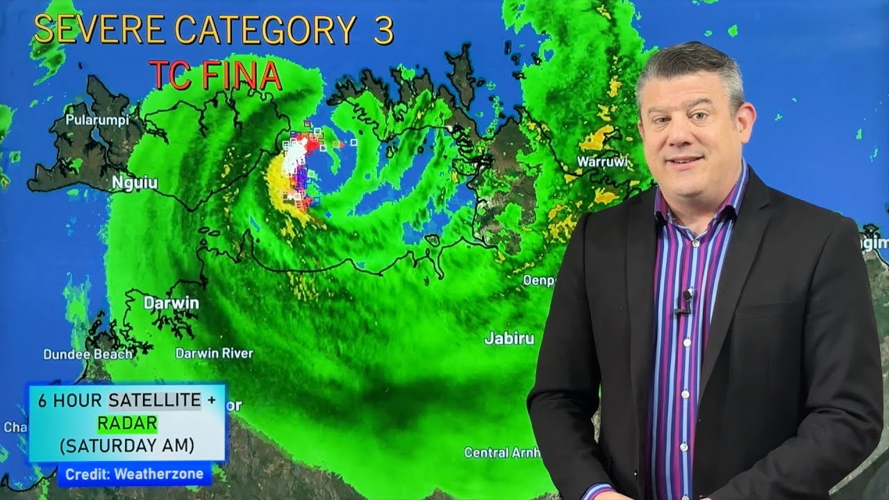 Darwin: Severe Tropical Cyclone Fina tracking directly to city today ...